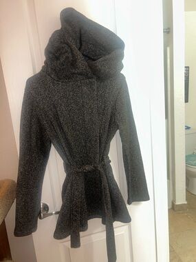 Mossimo Supply Co. Dark Heather Gray Hooded Jacket